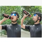 Rockbros 750 ml Bike Bottle - Transparent Black with Red Mouthpiece Photo 10