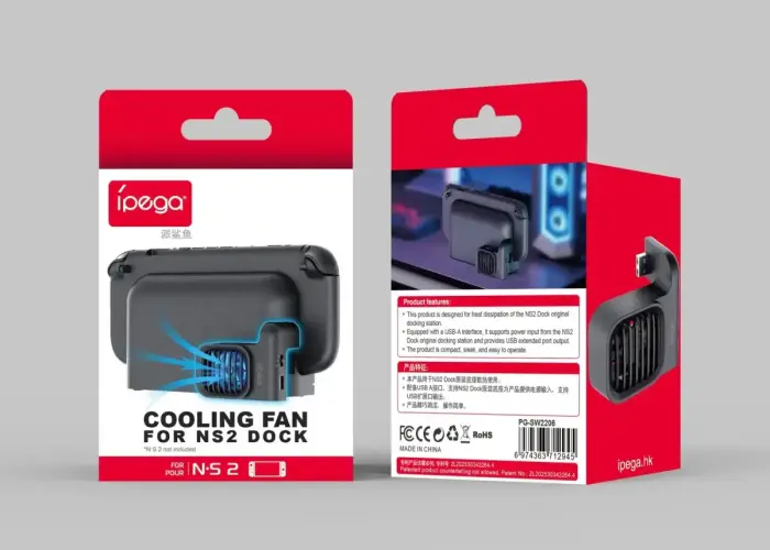 iPega SW2206 Coolin Fan for Charging Dock Nintendo Switch 2 Blackk Фото 4