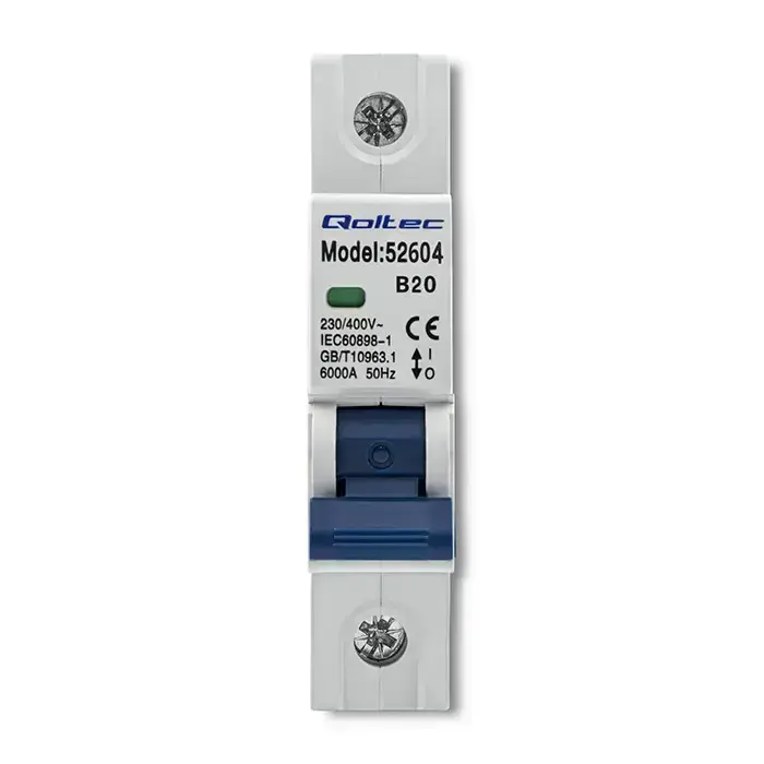 Qoltec Overcurrent Circuit Breaker B20| Fuse | AC | 20A | 1P Foto 13