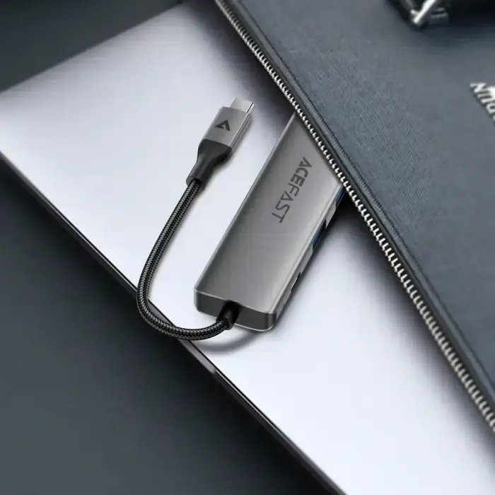 Acefast J18 USB Hub USB-C 6-in-1 HDMI 4K 60Hz PD90W Docking Station - Gray Фото 7