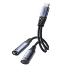 Joyroom SY-C03 USB-C to 2x USB-C 2in1 DAC adapter - black Фото 1