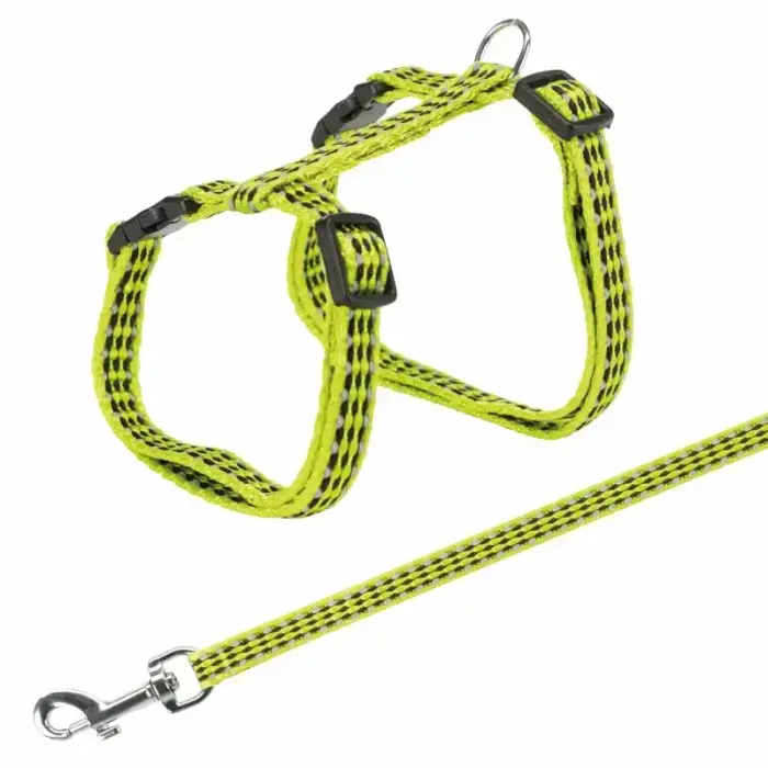 Krūšu siksna ar pavadu kaķiem - Trixie Harness with Lead, Reflecting 22/42cm/10mm, Lead 1.20m Photo 2
