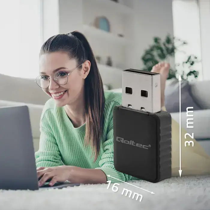 Qoltec Wireless Ultra fast DUAL mini WiFi adapter 2 x 2dBi  | Standard AC | USB 3.0 | 1300Mbps Foto 6