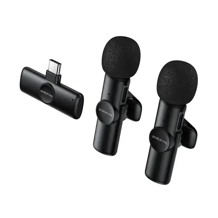 Borofone Lavalier wireless microphone BFK16A Winner Type C black - 2 pieces Photo 3