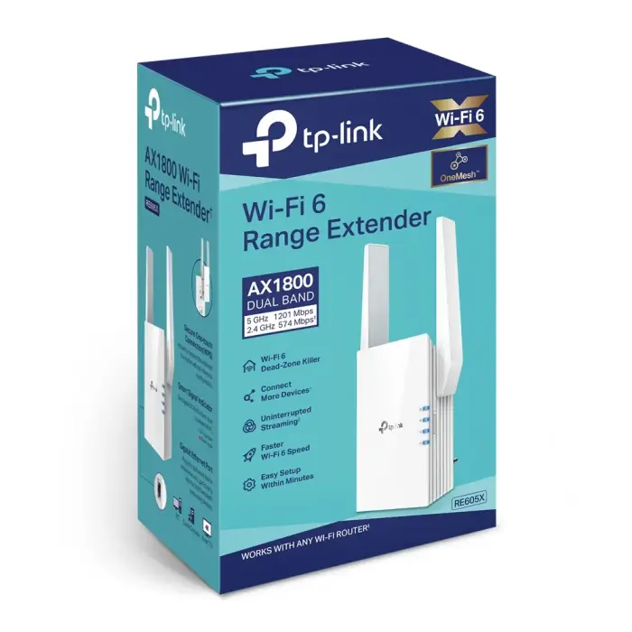 TP-Link RE605X | WiFi Range extender | AX1800, Dual Band, 1x RJ45 1000Mb|s Foto 3