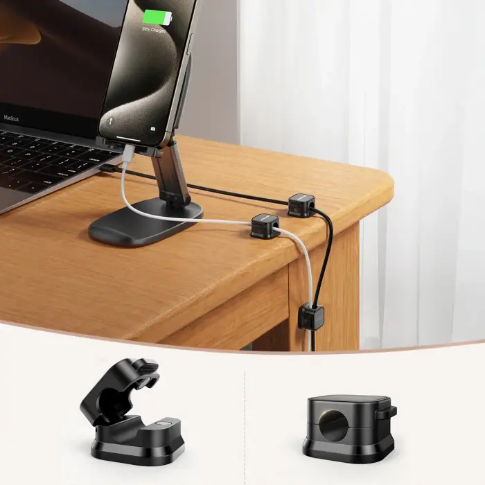 Joyroom JR-ZS368 magnetic cable organizer - black (6 pcs.) Фото 6