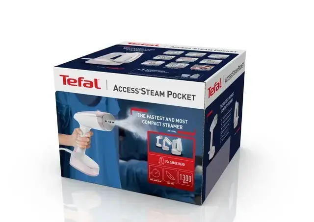 TEFAL Access Steam Pocket Altitude rokas tvaika gludināšanas ierīce, 1300W, rozā Foto 4
