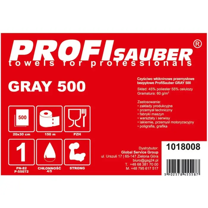 Gray nonwoven industrial cleaning cloth ProfiSauber GRAY 500 Фото 4