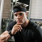 Elastic fabric headband for running fitness orange Фото 11