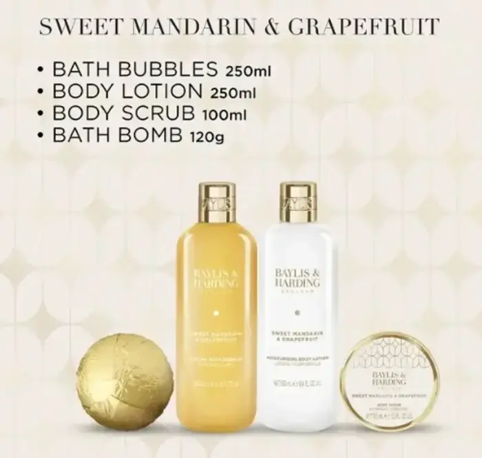 Baylis & Harding Sweet Mandarin & Grapefruit Indulgent Bathing Gift Set in Clear Photo 4