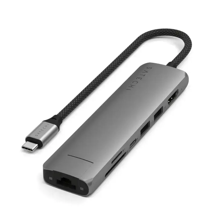 Adapter HUB 7in1 USB C Satechi Slim ST-P7SM space gray Фото 4