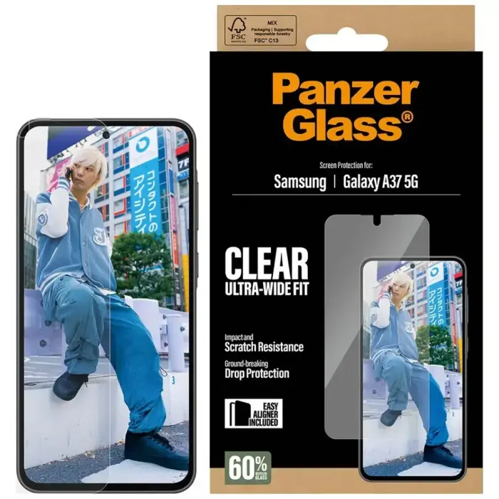 PanzerGlass Ultra-Wide Fit Tempered Glass for Samsung Galaxy A37 5G Foto 2