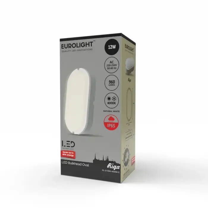 Riga oval LED šviestuvas 12W 4000K IP65 Eurolight Фото 2