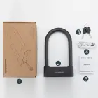 Rockbros 32210818001 SMART Bicycle Lock with Fingerprint Reader and Bluetooth Connectivity - Black Фото 9