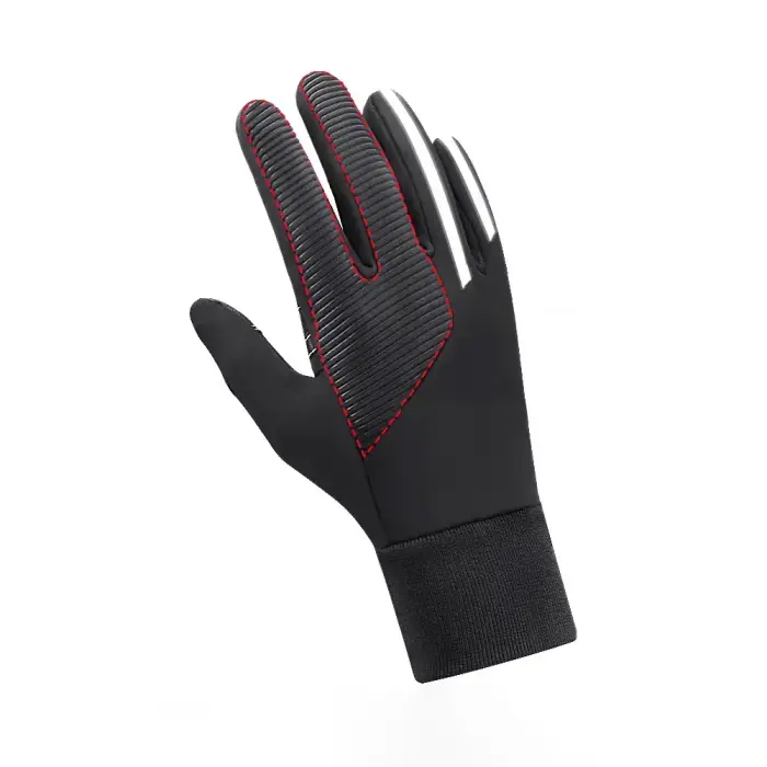 Insulated, non-slip sports phone gloves (size L) - black Photo 5