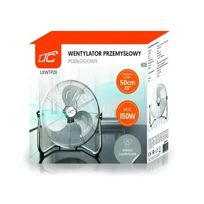 LTC Industrial Floor Fan 20" silver Foto 3