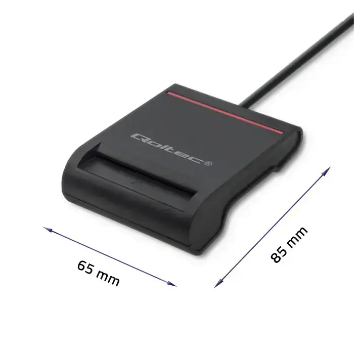 Qoltec Smart ID chip card reader SCR-0642|USB 2.0 + USB-C Adapter Foto 6