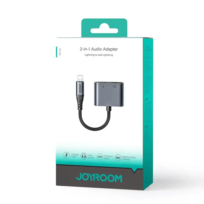 Joyroom SY-L02 Lightning to 2x Lightning DAC adapter 2in1 - black Фото 5