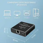 Qoltec Splitter Ethernet mini SWITCH 1x4 RJ45 | 1000Mb/s | USB-C | Aluminium Фото 2
