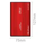 Qoltec Aluminium External Hard Drive Case HDD SSD 2.5'' SATA3 | USB 3.0 | Red Foto 7