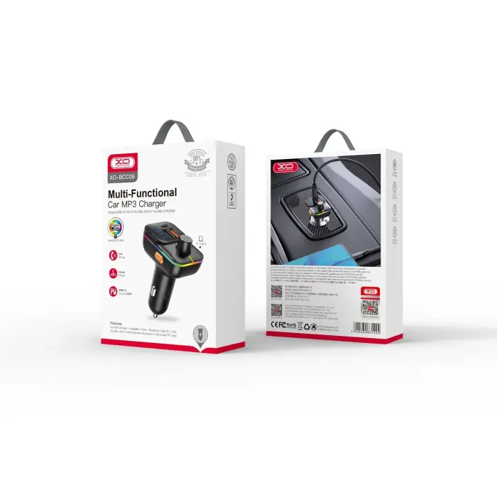 XO transmiter FM BCC09 Bluetooth MP3 car charger 25W black Фото 2