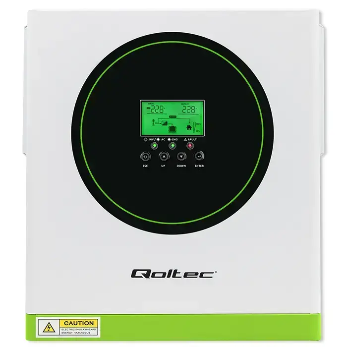 Qoltec Hybrid Solar Inverter Off-Grid  3500W | 100A | 24V| MPPT | Sinus | Wi-Fi optional | Power factor 1.0  Фото 11