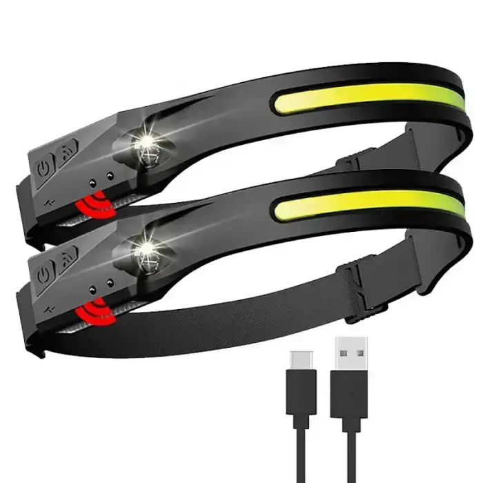 LED headlamp with IPX4 motion sensor USB-C 1200 mAh - black Photo 11