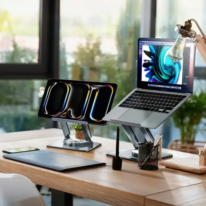 Wozinsky WRS-CPY84SS Aluminum Laptop and Tablet Stand + Free Smartphone Stand - Silver Photo 19
