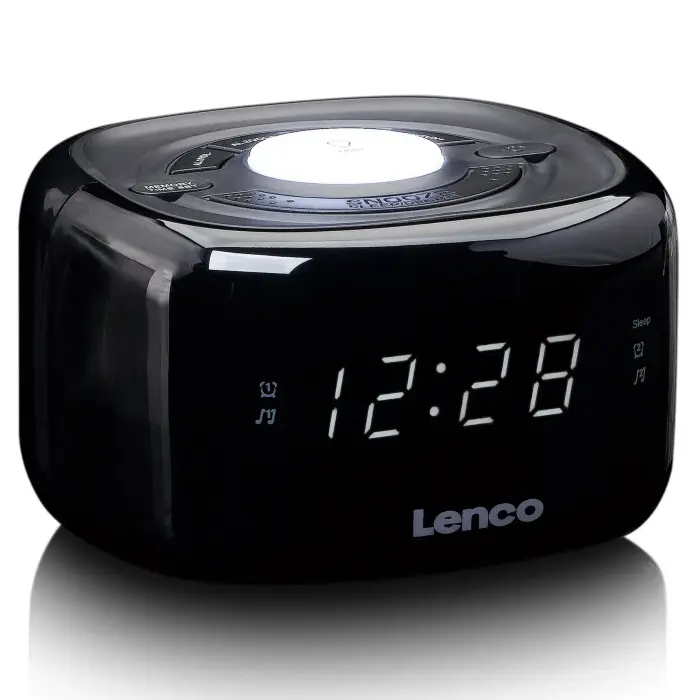 Lenco radio pulkstenis, ar nakts gaismu, balts Foto 2