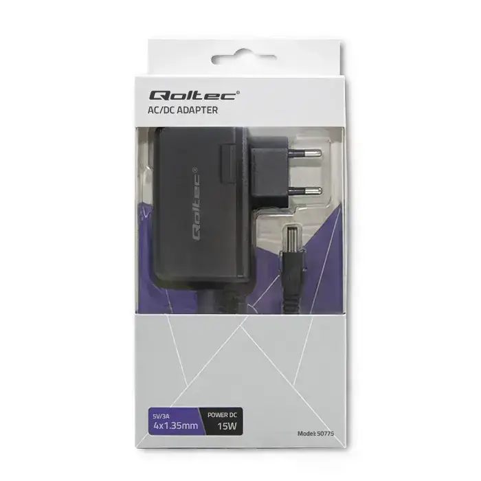 Qoltec Plug-in power supply 15W | 5V | 3A | 4.0*1.35 Foto 3