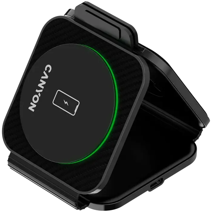 CANYON wireless charger WS-305 15W 3in1 Foldable Black Foto 5