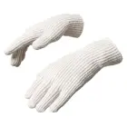 Braided telephone gloves with cutouts for fingers - beige Foto 1