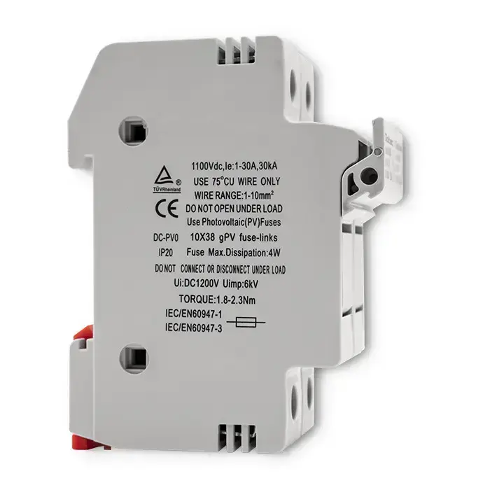 Qoltec Fuse base + DC fuse | 2P|1000V |20A |10x38 |solar Foto 14