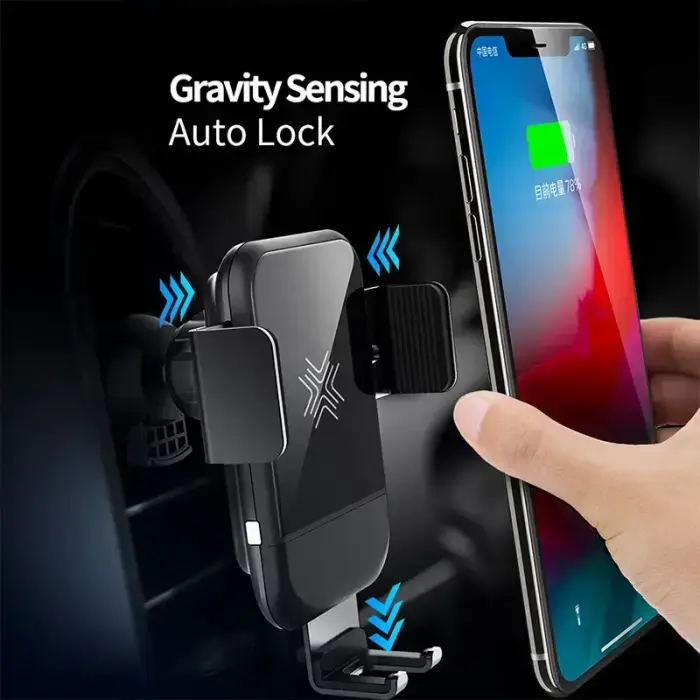 Rock Magnetic gravity car holder EDZ-03 induction to air vent black Photo 6