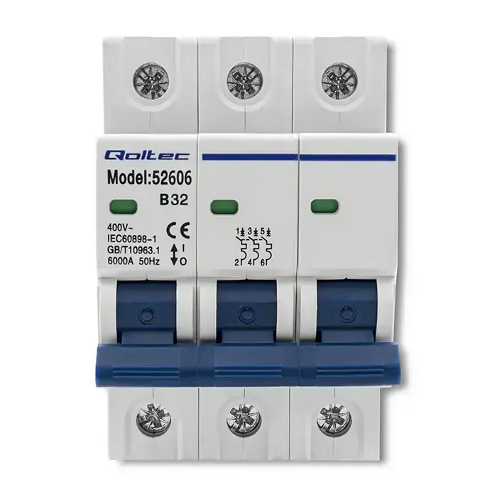 Qoltec Overcurrent Circuit Breaker B32| Fuse | AC | 32A | 3P Foto 11