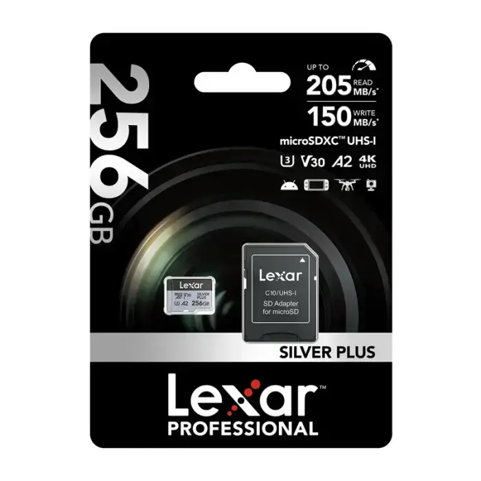 Karta pamięci Lexar High-Performance Silver Plus microSDXC 256GB + adapter Фото 6