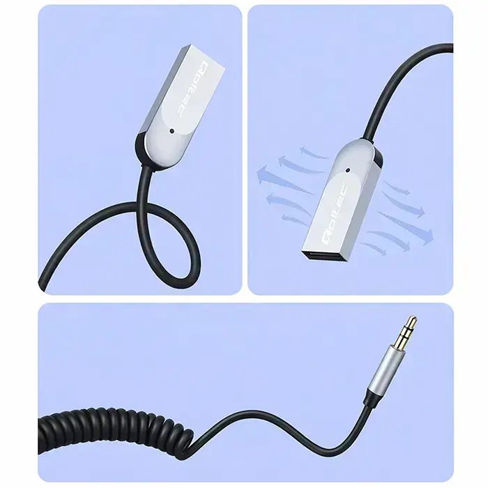 Qoltec Wireless Audio Receiver Adapter HiFi Home&Car | Bluetooth 6.0 | 2 x RCA | 1 x AUX 3.5mm | USB | Microphone Foto 12