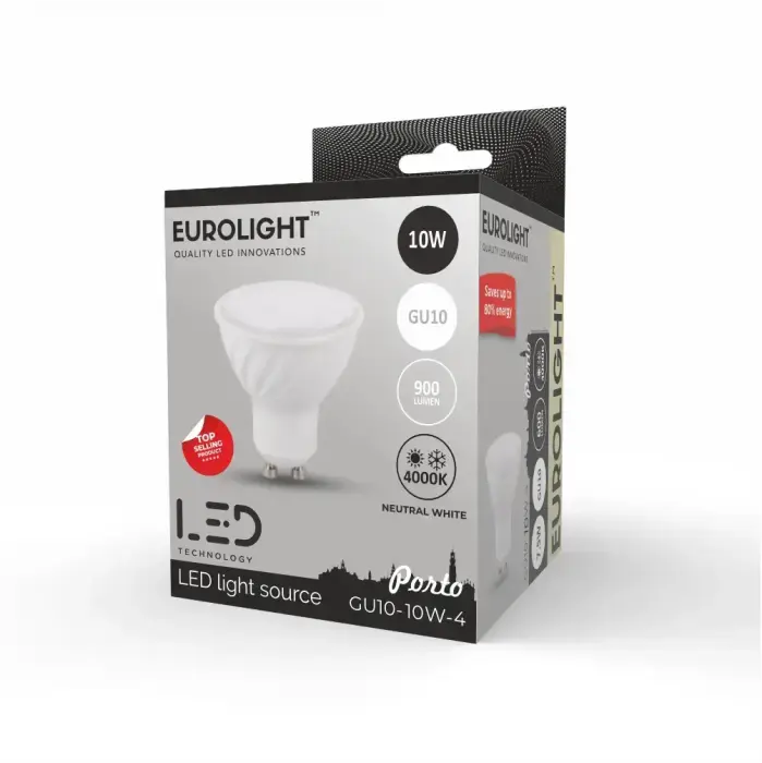 Porto LED lemputė 10W 4000K GU10 95lm/W Eurolight Фото 2