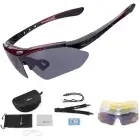 Rockbros 10001 Polarized Cycling Glasses - Black and Red Foto 1