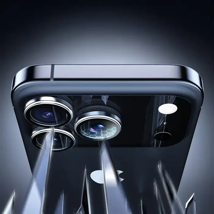 Rock Tempered glass Pure Series Camera Lens on camera for Iphone 17 Pro/17 Pro Max (lens 3 pieces) silver Foto 5