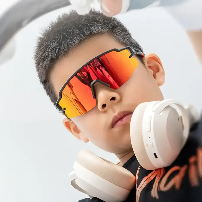 Rockbros Kids Cycling Glasses, Polarized, UV Protection, Black Foto 8