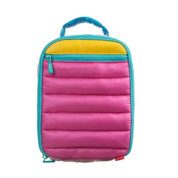 Pusdienu soma ZIPIT Puffer Lunch Bag, ar ledus paciņu, rozā krāsā Foto 2