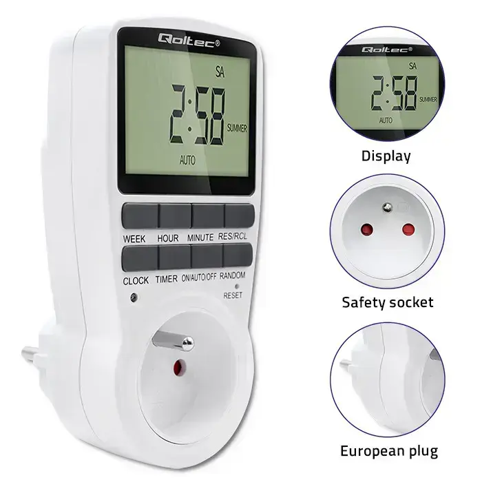 Qoltec Electronic Timer PC0628 | 3680W | 16A | LCD Фото 6