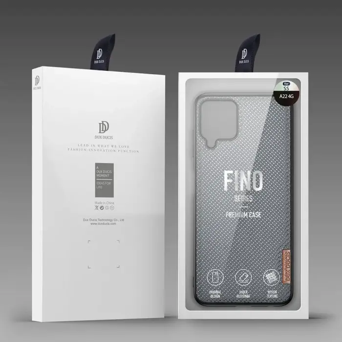 Dux Ducis Fino case covered with nylon material for Samsung Galaxy A22 4G gray Фото 15