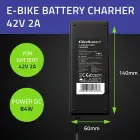Qoltec Fast Charger for e-bike 36V | 42V | 2A | Bosch 3Pin plug +power cable Foto 7