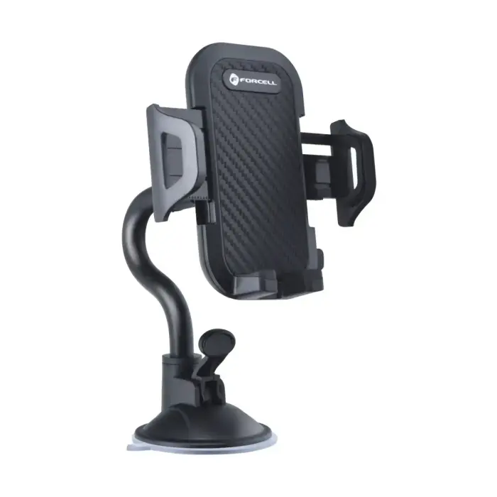 Car phone holder Forcell F-Grip Carbon Bracket arm 17cm windshield black Photo 2