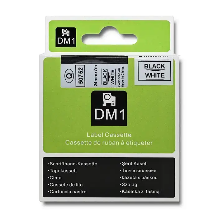 Qoltec Tape for DYMO D1 53713, 53718 | 24mm x 7m | White/Black print Фото 8