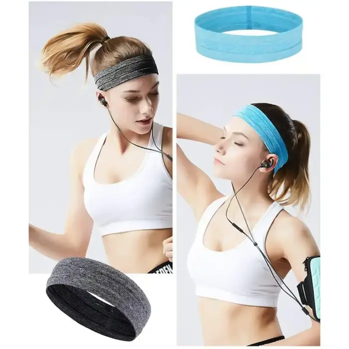Elastic fabric headband for running fitness orange Фото 7