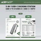 Acefast J16 USB Hub USB-C 5-in-1 HDMI 4K 60Hz PD90W Docking Station - Gray Фото 6