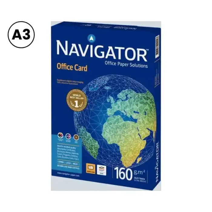 Papīrs NAVIGATOR OFFICE CARD A3 formāts 160 g/m2, 250 loksnes/iepakojumā Photo 2